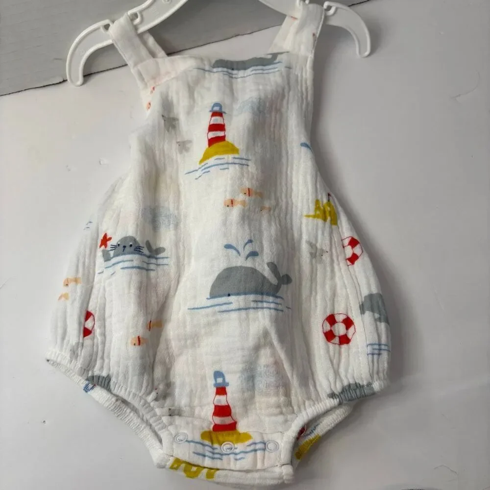 Angel Dear Baby Unisex Take Me To The Sea Retro Sunsuit Whale Lighthouse 3-6M